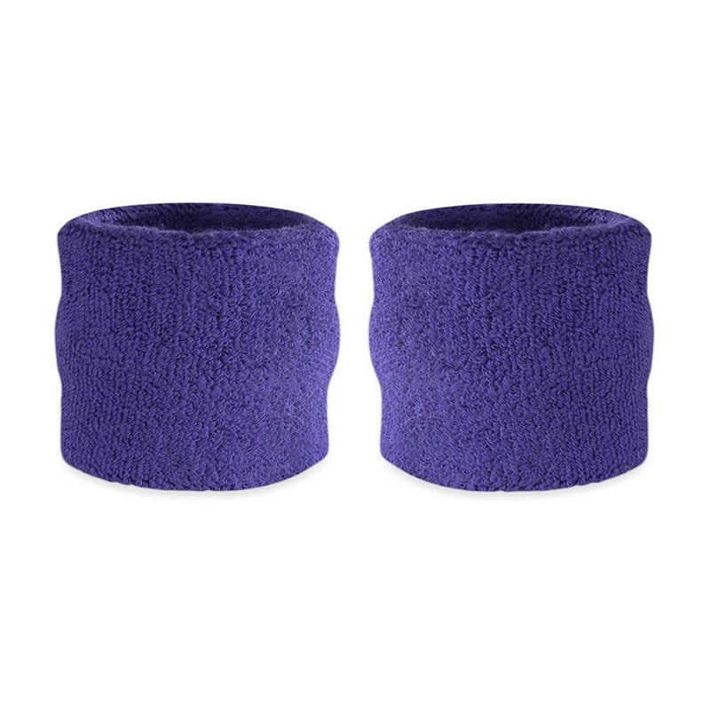 Suddora Wrist Sweatbands, Absorbent and Breathable Thick Cotton Bands for Working Out, Gymnastics, Basketball, Tennis, and Football, Multiuse Wristbands for Costumes and Cosplay, Purple